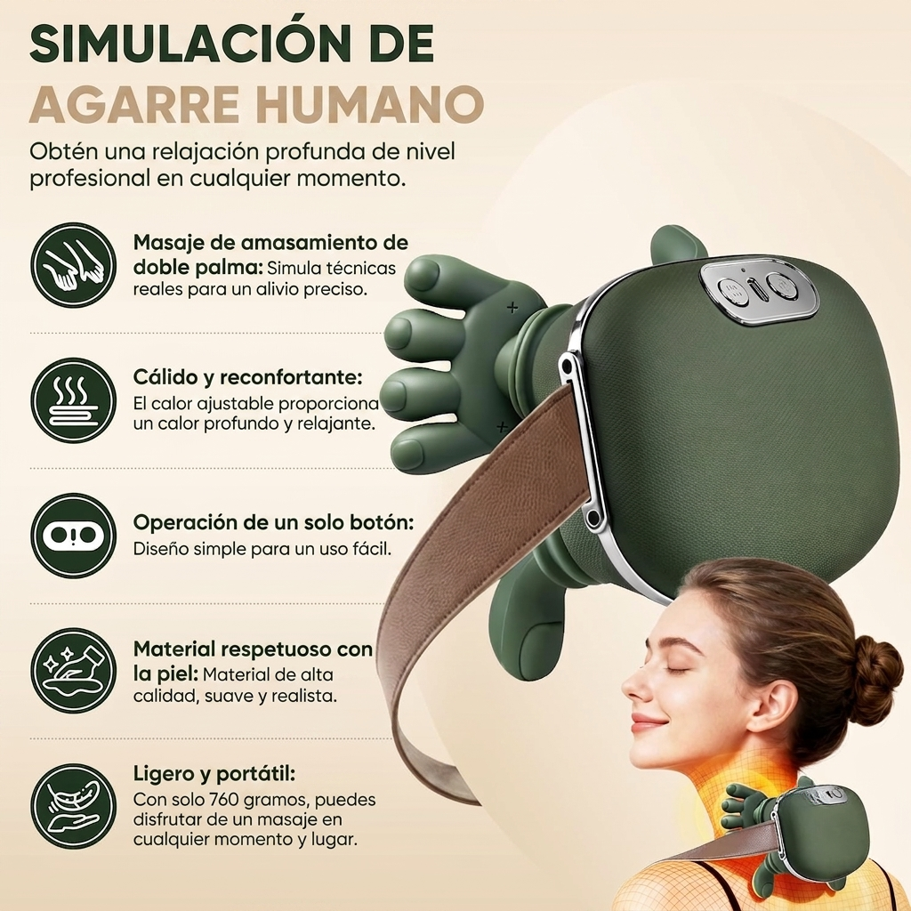 Masajeador Shiatsu Tuani — Pa' Quitarte Esa Tensión de Una Vez