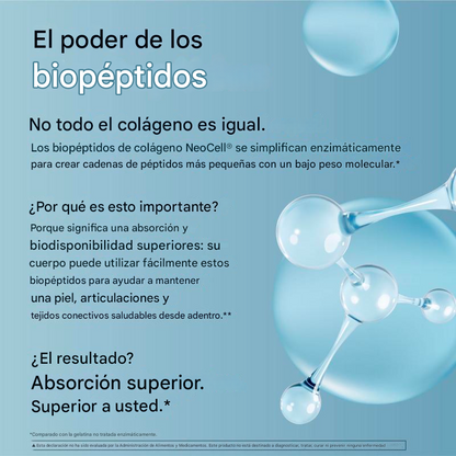 Colágeno en Polvo NeoCell Bio-Peptides – 20g por Porción | Piel Joven y Articulaciones Fuertes